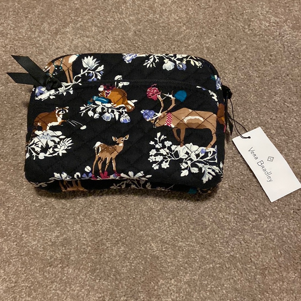 Vera Bradley Winter Deer Print Makeup Bag